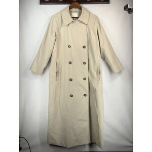 H&M Trench Coat Twill Oversized Double Breasted Cream Ivory Bone Size Medium